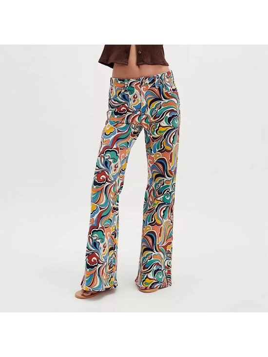 Wrangler Denim - NWT Wrangler High-Rise Printed Flare Jeans in Latigo retro print 24